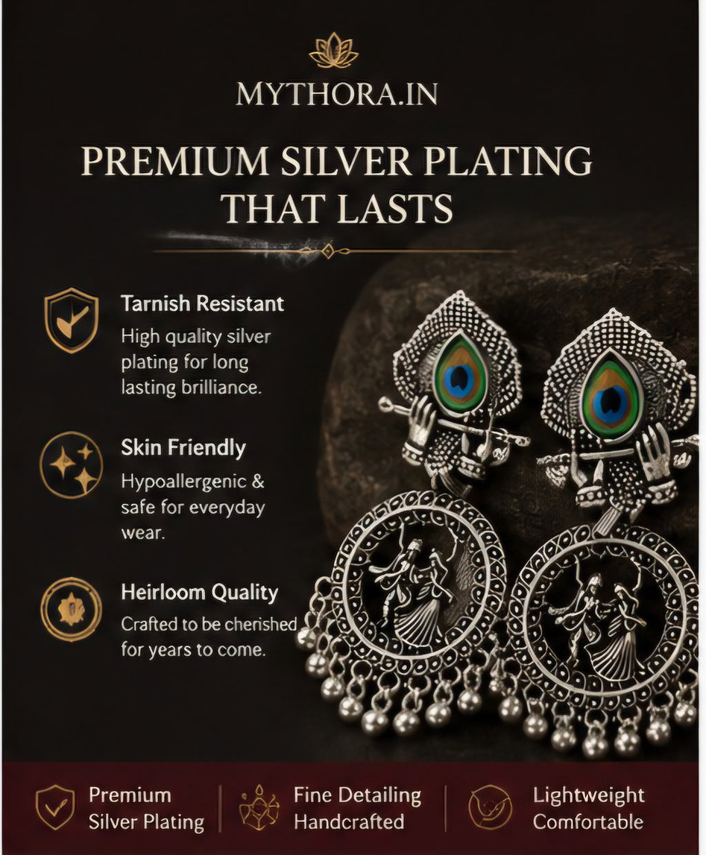 Mythora Radha Krishna Earrings