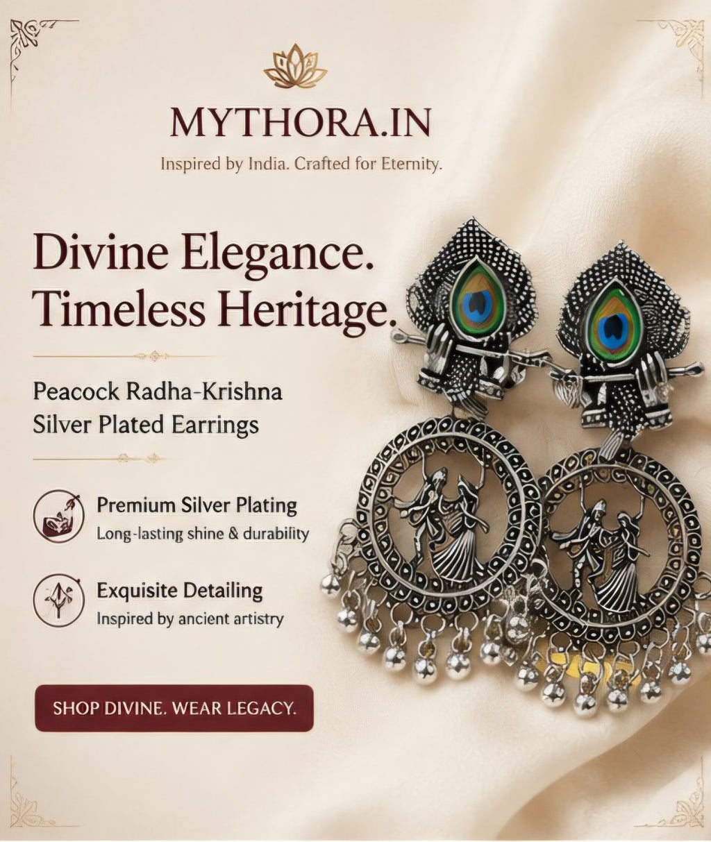 Mythora Radha Krishna Earrings