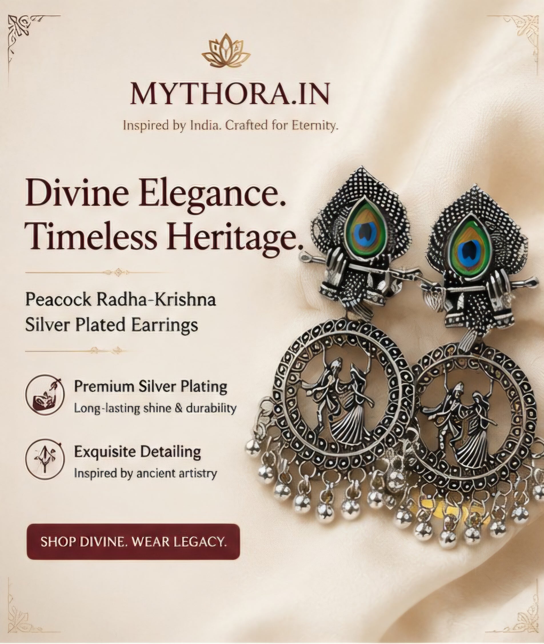Mythora Radha Krishna Earrings