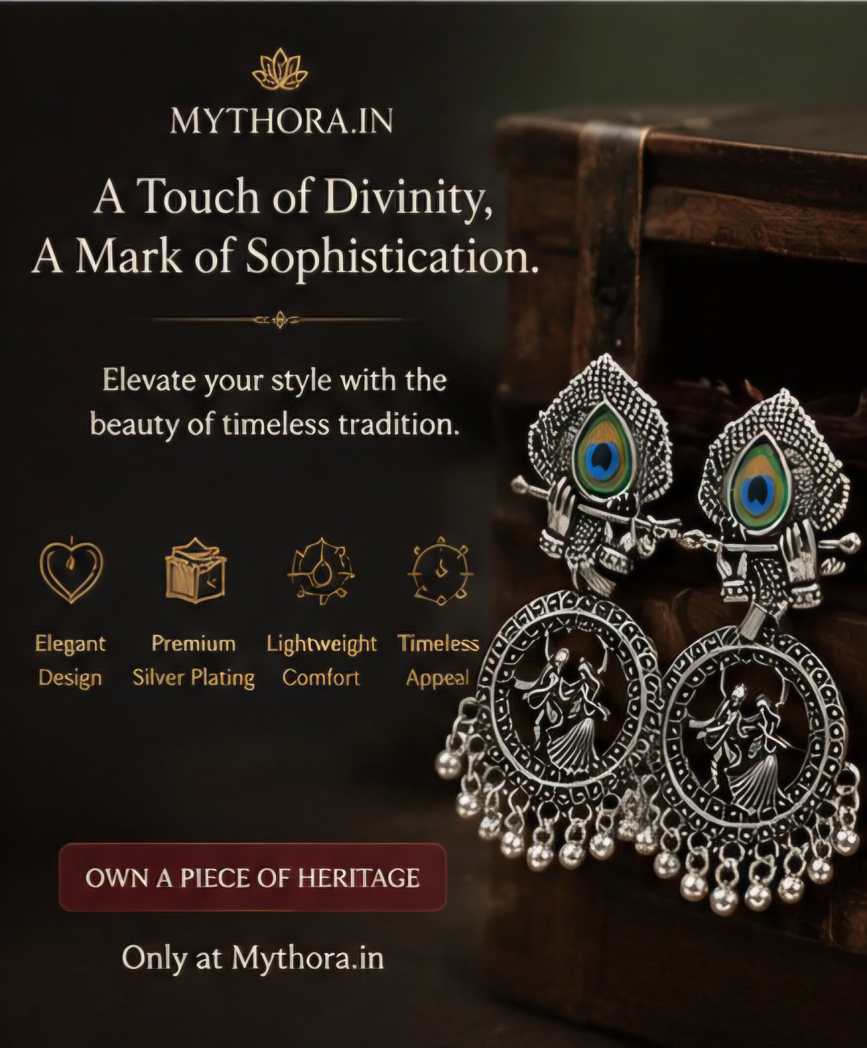 Mythora Radha Krishna Earrings