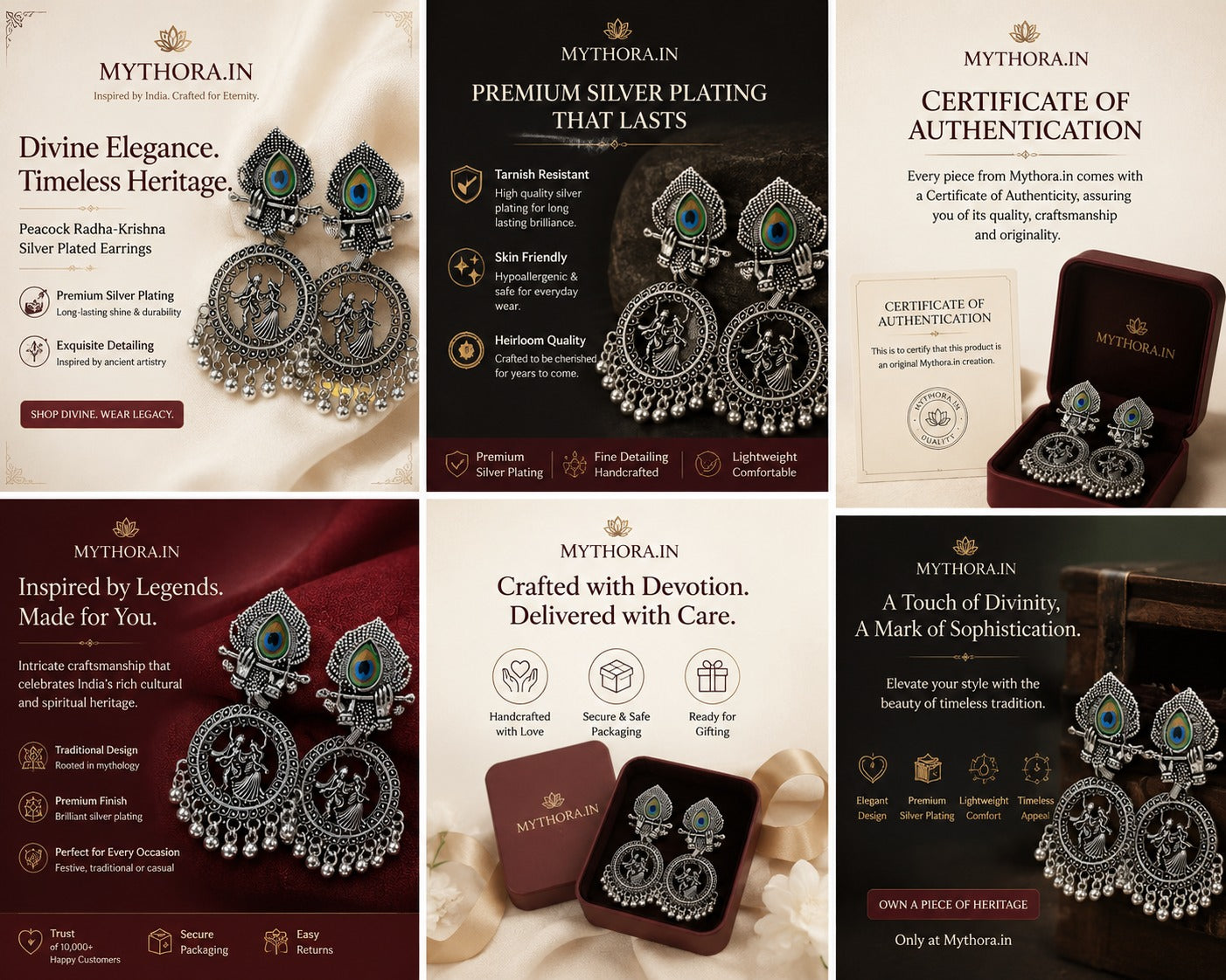 Mythora Radha Krishna Earrings